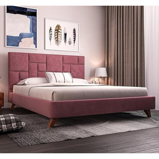 Furwood Upholstered Platform Modern Bed | King Size Bed, Queen Size Bed | 2 Years Warranty | Bedroom Furniture