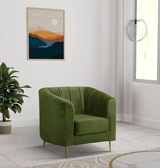 Furwood Upholstered Single Seater Sofa | 2 Years Warranty | Living Room Furniture