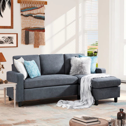 Furwood Modern L Shape Sofa in Modern Style | 2 Years Warranty | Living Room Furniture