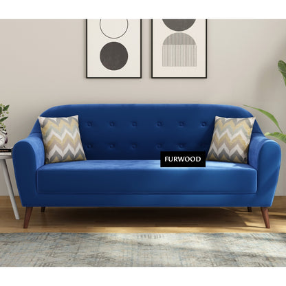 Furwood Stylish Tufted 3-Seater Sofa | 2 Years Warranty | Sofa for Living Room, Guest Room